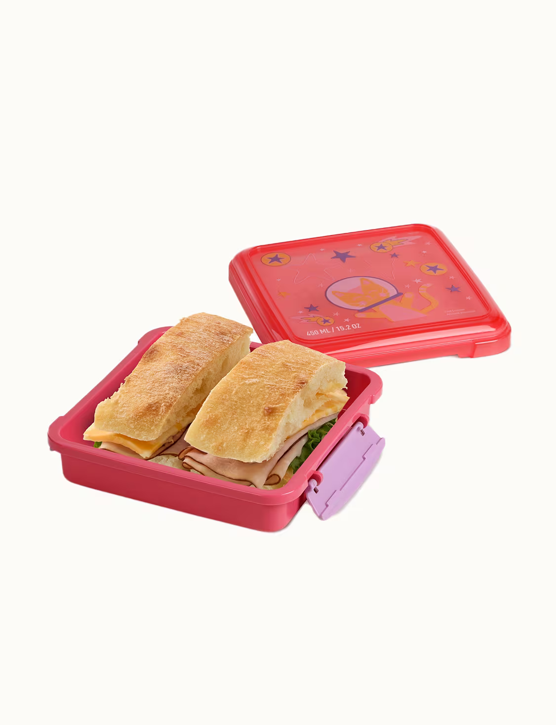 קופסת אוכל לסנדויץ' - חתול בחלל ורוד sistema