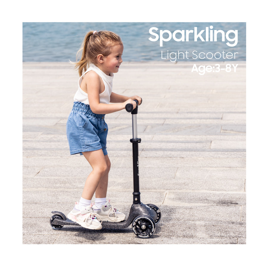 קורקינט מנצנץ גלגלים מאירים SPARKLING - ורוד ניוד