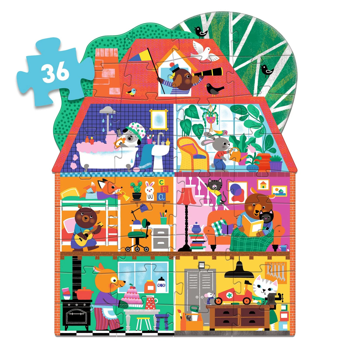 פאזל רצפה 36 חלקים - הבית - DJECO