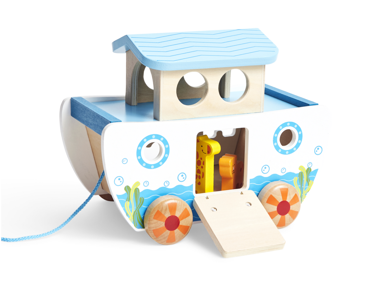 צעצוע גרירה והתאמת צורות תיבת נח - HAPE