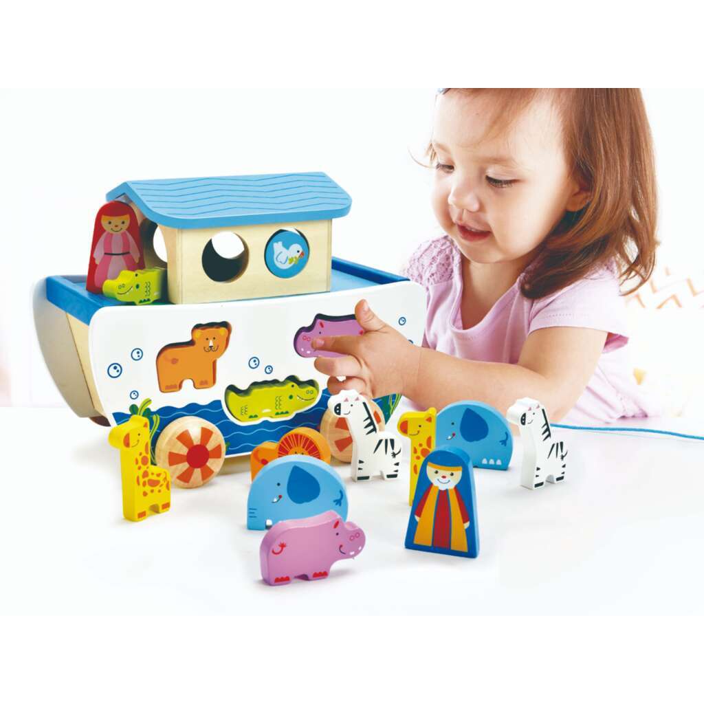 צעצוע גרירה והתאמת צורות תיבת נח - HAPE