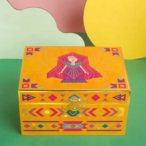 תיבת תכשיטים מנגנת - בלרינה צהובה