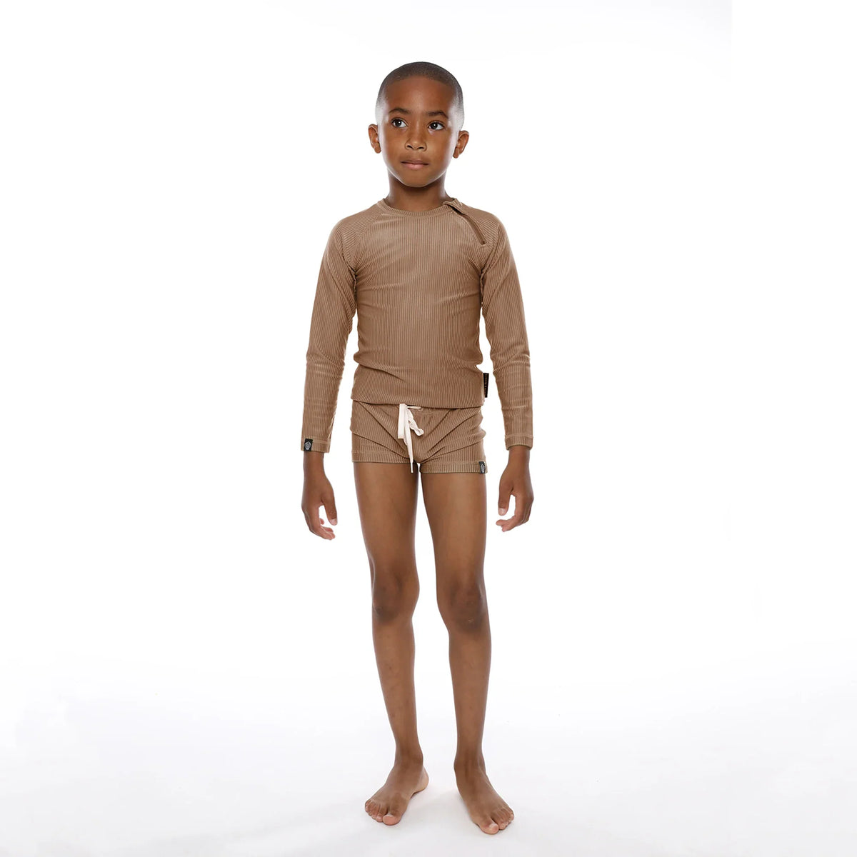 בגד ים חולצה שרוול ארוך Chocolate Ribbed