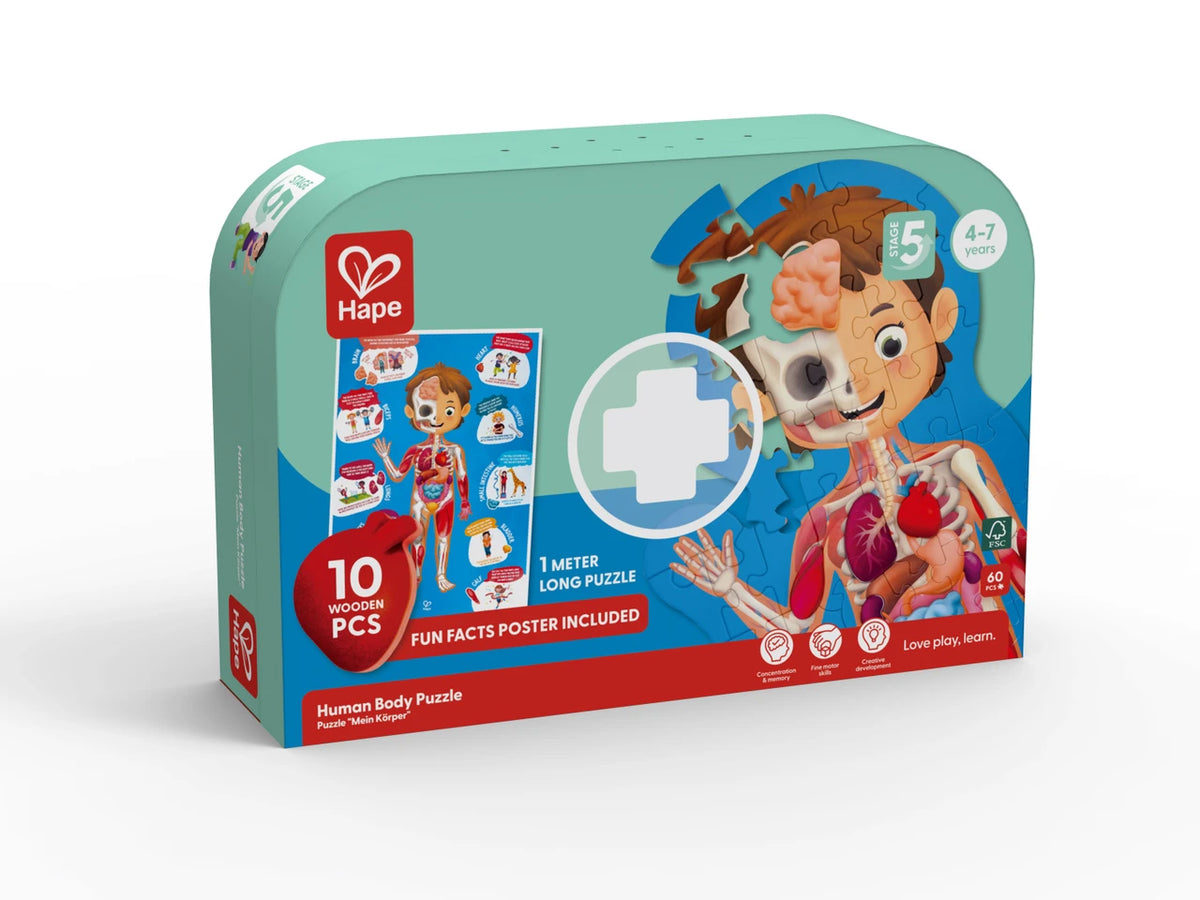פאזל גוף האדם עם איברים מעץ - HAPE