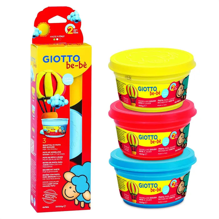 GIOTTO - סט בצק למשחק 3 צבעים אדום, כחול, צהוב